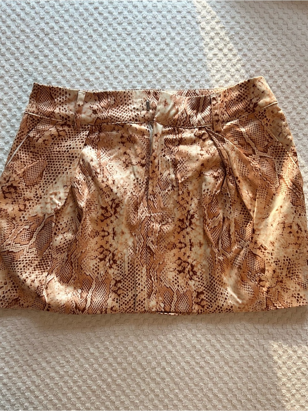 Forever 21 Tan & Brown Snake Print Mini Skirt